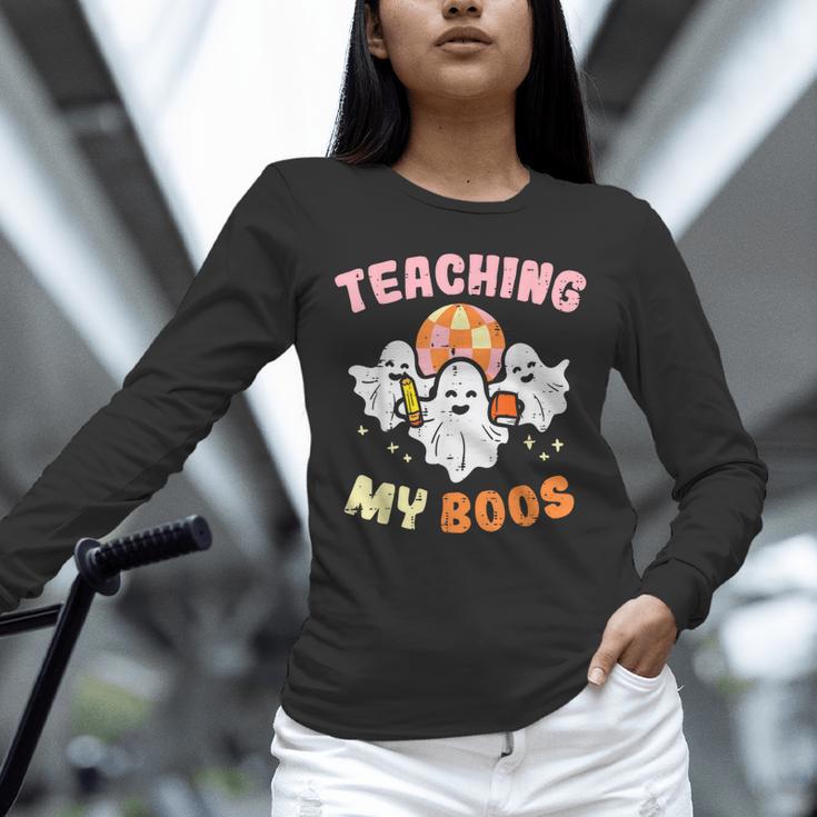 Halloween Teacher Teaching My Boos Costume Teacher Men Women Unisex Long Sleeve T-Shirt, novelty gifts, funny gifts