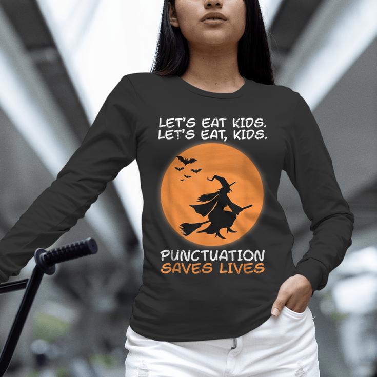 Halloween Teacher Witch Lets Eat Kids Punctuation Unisex Long Sleeve T-Shirt, novelty gifts, funny gifts Halloween Teacher Witch Lets Eat Kids Punctuation Unisex Long Sleeve T-Shirt, novelty gifts, funny gifts
