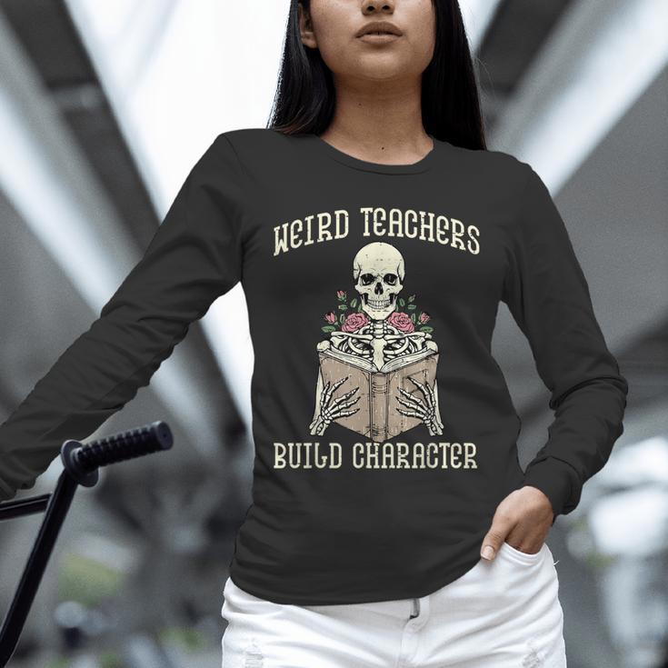 Halloween Weird Teachers Build Character Costume Men Women Unisex Long Sleeve T-Shirt, novelty gifts, funny gifts