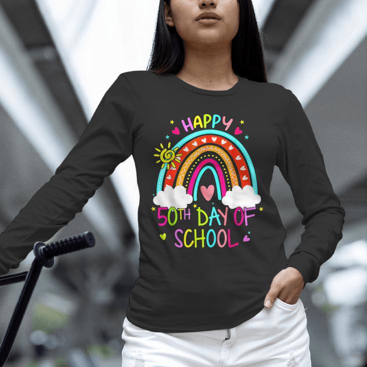 Happy 50th Days Of School Rainbow Teacher 50 Days Smarter Unisex Long Sleeve T-Shirt, novelty gifts, funny gifts Happy 50th Days Of School Rainbow Teacher 50 Days Smarter Unisex Long Sleeve T-Shirt, novelty gifts, funny gifts