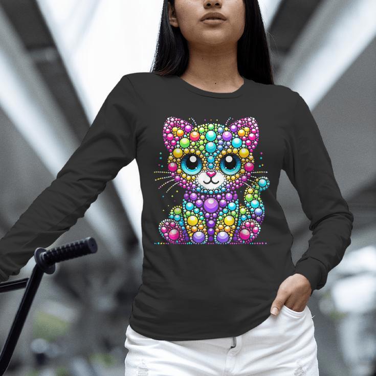 Happy Dot Day Colorful Polka Dot Cat Kitten Teachers Kids Unisex Long Sleeve T-Shirt, novelty gifts, funny gifts