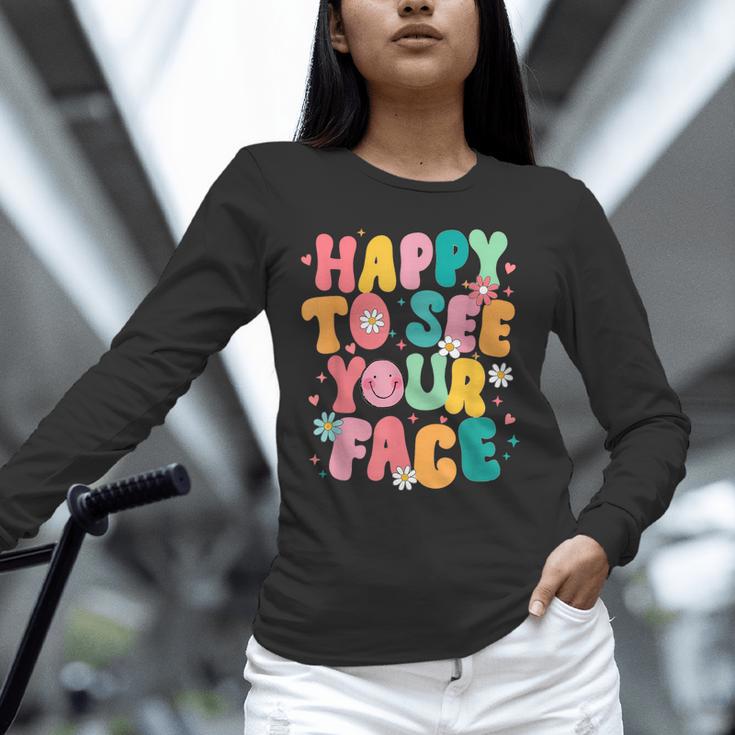 Happy To See Your Face Teacher Disco Ball Back To School Unisex Long Sleeve T-Shirt, novelty gifts, funny gifts Happy To See Your Face Teacher Disco Ball Back To School Unisex Long Sleeve T-Shirt, novelty gifts, funny gifts