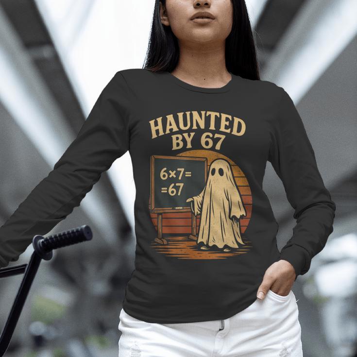 Haunted By 67 Ghost Math Joke Student Halloween Nerd Teacher Unisex Long Sleeve T-Shirt, novelty gifts, funny gifts Haunted By 67 Ghost Math Joke Student Halloween Nerd Teacher Unisex Long Sleeve T-Shirt, novelty gifts, funny gifts