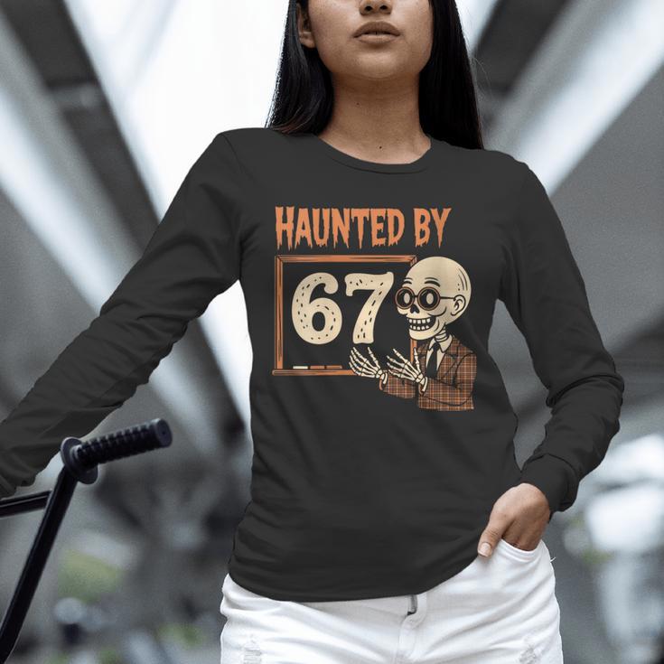 Haunted By 67 Halloween 67 Meme Six Seven Teacher Unisex Long Sleeve T-Shirt, novelty gifts, funny gifts Haunted By 67 Halloween 67 Meme Six Seven Teacher Unisex Long Sleeve T-Shirt, novelty gifts, funny gifts