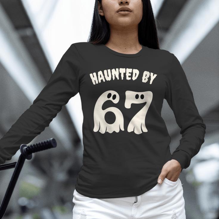 Haunted By 67 Teacher Halloween 6 7 Shirt Unisex Long Sleeve T-Shirt, novelty gifts, funny gifts