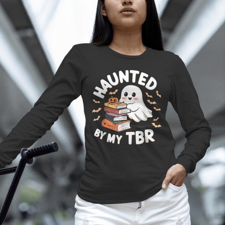 Haunted By My TBR Cute Ghost Book Reading Teacher Halloween Unisex Long Sleeve T-Shirt, novelty gifts, funny gifts Haunted By My TBR Cute Ghost Book Reading Teacher Halloween Unisex Long Sleeve T-Shirt, novelty gifts, funny gifts