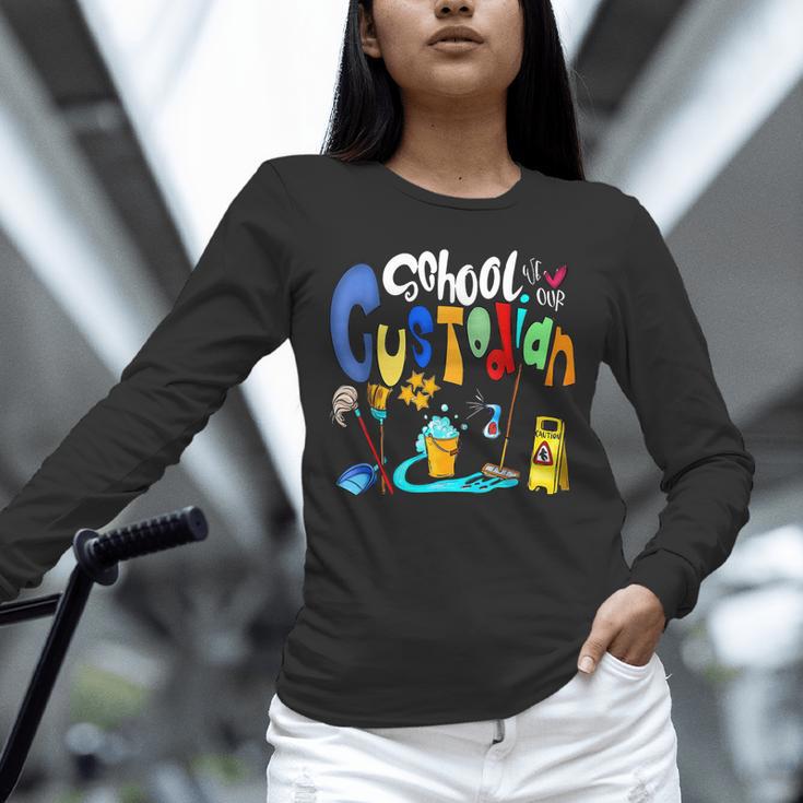 We Heart Love Our School Custodian For Teacher & Kids Unisex Long Sleeve T-Shirt, novelty gifts, funny gifts We Heart Love Our School Custodian For Teacher & Kids Unisex Long Sleeve T-Shirt, novelty gifts, funny gifts