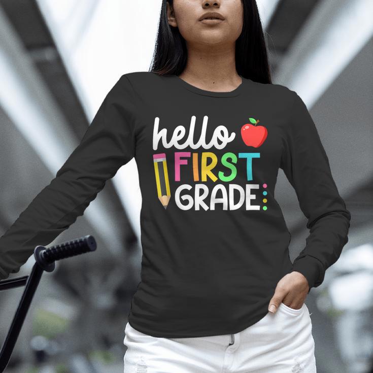 Hello First Grade Team 1st Grade Back To School Teacher Kids Unisex Long Sleeve T-Shirt, novelty gifts, funny gifts Hello First Grade Team 1st Grade Back To School Teacher Kids Unisex Long Sleeve T-Shirt, novelty gifts, funny gifts