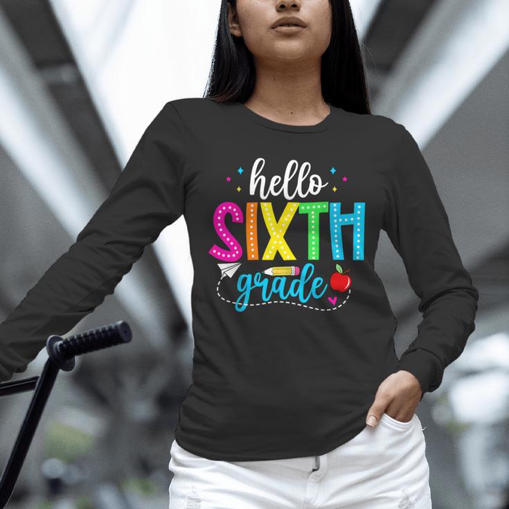 Hello Sixth Grade Cute Back To School 6th Grade Teacher Kids Unisex Long Sleeve T-Shirt, novelty gifts, funny gifts