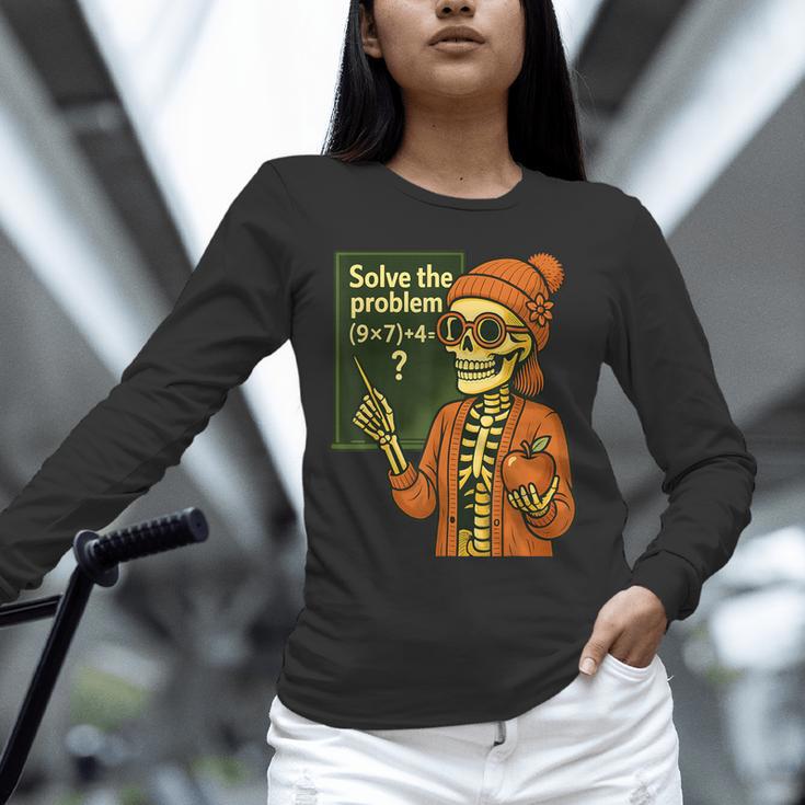 HUGvyn Halloween Skeleton Six Seven 67 Meme PEMDAS Teacher Unisex Long Sleeve T-Shirt, novelty gifts, funny gifts