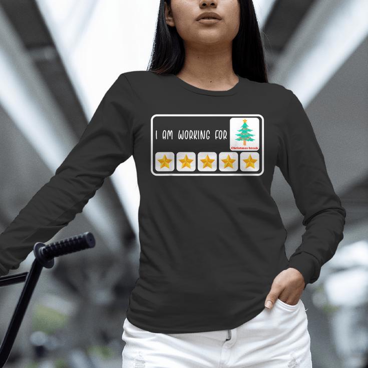 I'm Working For Christmas Break 5 Star Winter Teacher Stars Unisex Long Sleeve T-Shirt, novelty gifts, funny gifts I'm Working For Christmas Break 5 Star Winter Teacher Stars Unisex Long Sleeve T-Shirt, novelty gifts, funny gifts