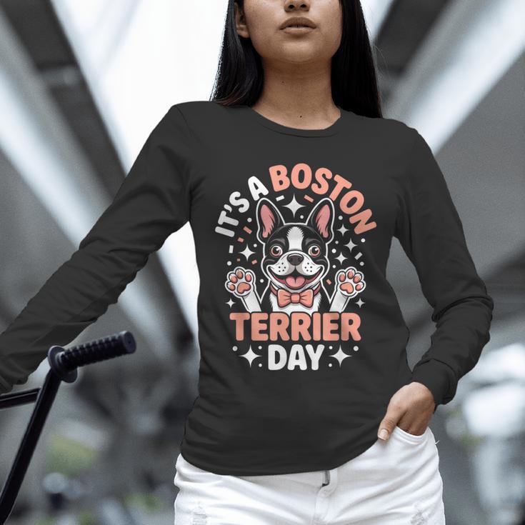 It’s A Boston Terrier Day Pet Cute Dog Lover Cartoon Unisex Long Sleeve T-Shirt, novelty gifts, funny gifts