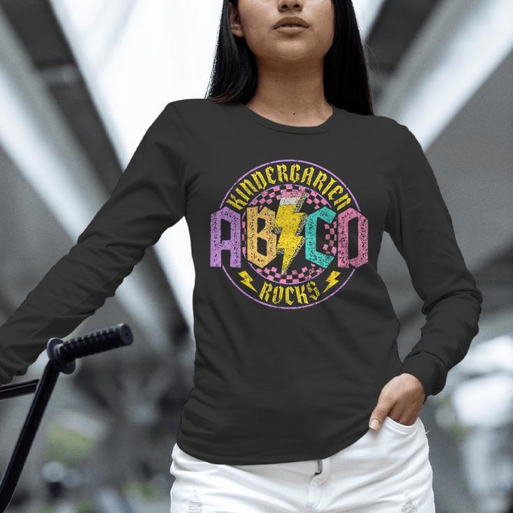 Kindergarten Rocks ABCD Back To School Rock Teacher Unisex Long Sleeve T-Shirt, novelty gifts, funny gifts Kindergarten Rocks ABCD Back To School Rock Teacher Unisex Long Sleeve T-Shirt, novelty gifts, funny gifts