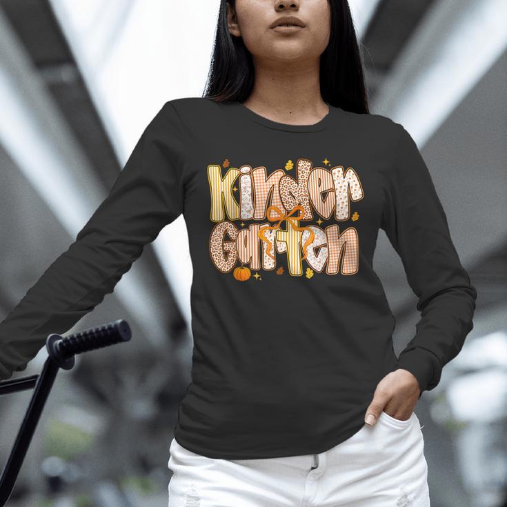Kindergarten Teacher Fall Pumpkin Autumn Cute Unisex Long Sleeve T-Shirt, novelty gifts, funny gifts Kindergarten Teacher Fall Pumpkin Autumn Cute Unisex Long Sleeve T-Shirt, novelty gifts, funny gifts