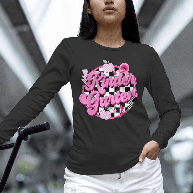 Kindergarten Teacher Women Checkered First Day Of School Unisex Long Sleeve T-Shirt, novelty gifts, funny gifts
