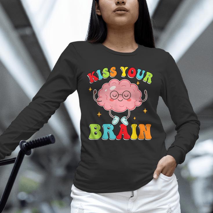 Kiss Your Brain Calm Mindset Teacher Kids Boys Girls Women Unisex Long Sleeve T-Shirt, novelty gifts, funny gifts Kiss Your Brain Calm Mindset Teacher Kids Boys Girls Women Unisex Long Sleeve T-Shirt, novelty gifts, funny gifts