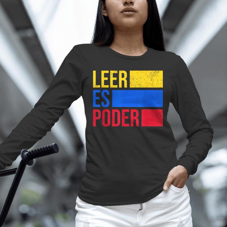 Leer Es Poder Colombian Spanish Teacher Maestra Colombia Unisex Long Sleeve T-Shirt, novelty gifts, funny gifts Leer Es Poder Colombian Spanish Teacher Maestra Colombia Unisex Long Sleeve T-Shirt, novelty gifts, funny gifts