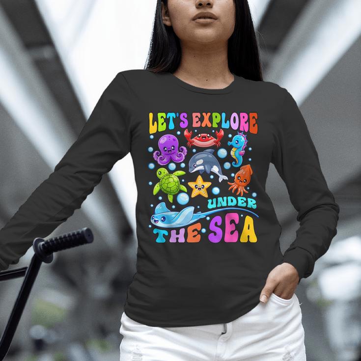 Let's Explore Under The Sea Back To School Student Teacher Unisex Long Sleeve T-Shirt, novelty gifts, funny gifts