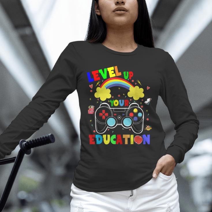 Level Up Your Education Gaming Inspired Teacher Gamers For Men Women Kids Unisex Long Sleeve T-Shirt, novelty gifts, funny gifts