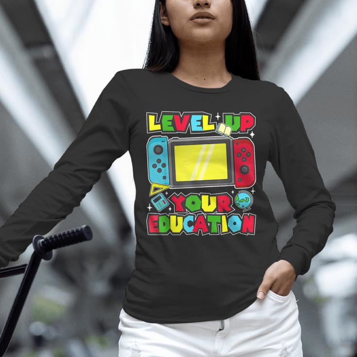 Level Up Your Education Gaming Inspired Teacher Gamers Unisex Long Sleeve T-Shirt, novelty gifts, funny gifts Level Up Your Education Gaming Inspired Teacher Gamers Unisex Long Sleeve T-Shirt, novelty gifts, funny gifts