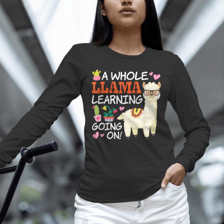Llama Learning T Shirt Teachers Students Alpaca Lovers Unisex Long Sleeve T-Shirt, novelty gifts, funny gifts