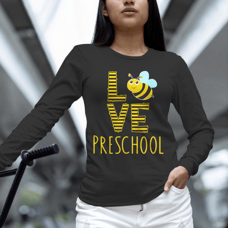Love Preschool Back To School Yellow Bee Preschool Teacher For Men Women Girls Kids Unisex Long Sleeve T-Shirt, novelty gifts, funny gifts