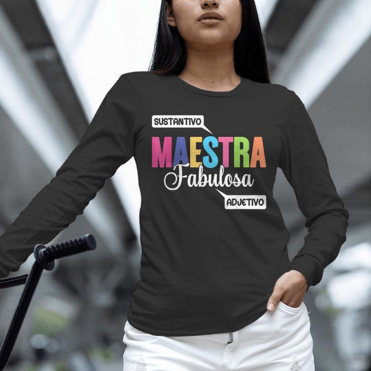 Maestra Fabulosa Bilingual Spanish Espanol Teacher School Unisex Long Sleeve T-Shirt, novelty gifts, funny gifts Maestra Fabulosa Bilingual Spanish Espanol Teacher School Unisex Long Sleeve T-Shirt, novelty gifts, funny gifts