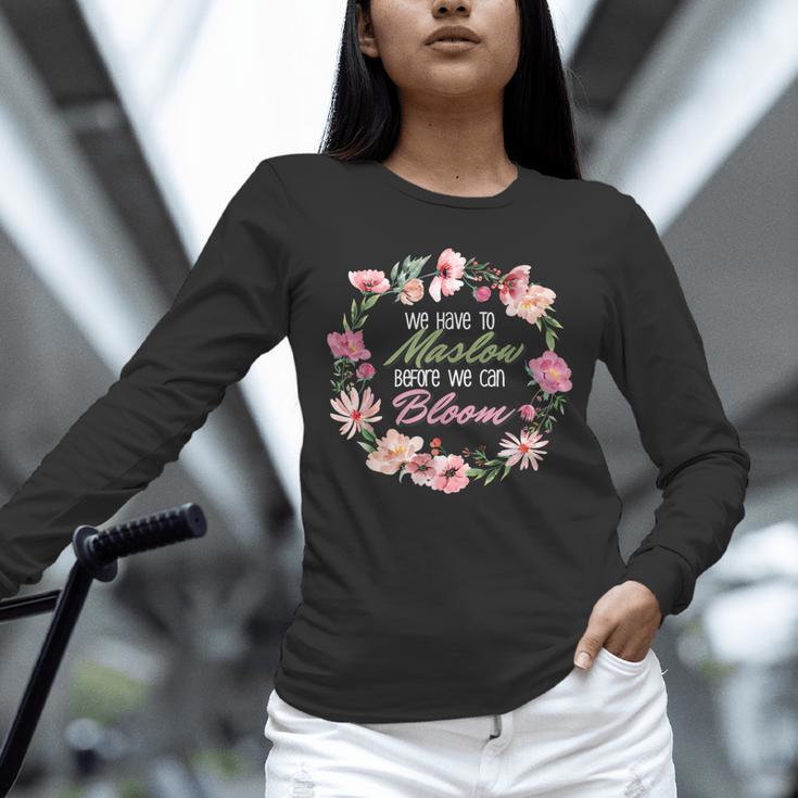 Maslow Before Blooms SPED Teacher School Psychologist Retro Men Women Unisex Long Sleeve T-Shirt, novelty gifts, funny gifts
