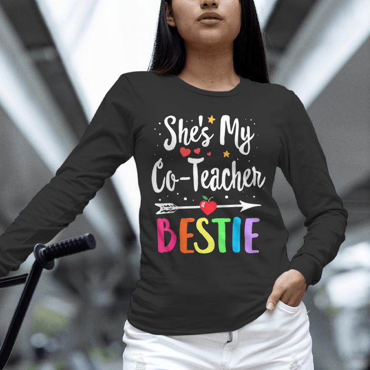 Matching Co-Teacher Best Friend She's My Bestie Work Team Unisex Long Sleeve T-Shirt, novelty gifts, funny gifts Matching Co-Teacher Best Friend She's My Bestie Work Team Unisex Long Sleeve T-Shirt, novelty gifts, funny gifts