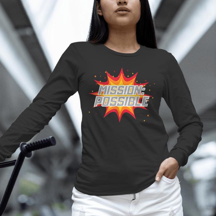 Mission Possible Motivational Inspirational School Teacher Unisex Long Sleeve T-Shirt, novelty gifts, funny gifts Mission Possible Motivational Inspirational School Teacher Unisex Long Sleeve T-Shirt, novelty gifts, funny gifts