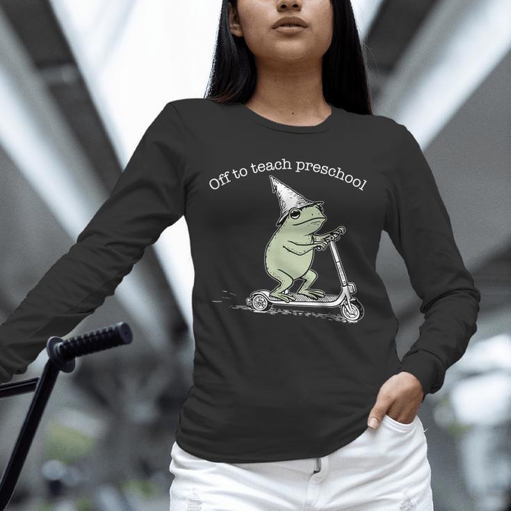 Off To Teach Preschool Pre-K Teacher Back To School Frog Unisex Long Sleeve T-Shirt, novelty gifts, funny gifts