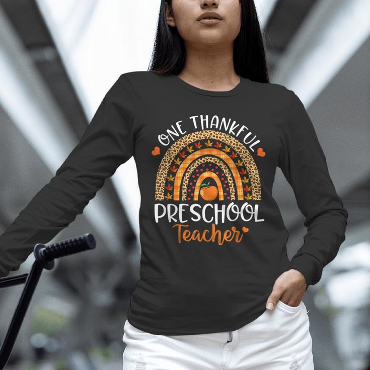One Thankful Preschool Teacher Thanksgiving Rainbow Unisex Long Sleeve T-Shirt, novelty gifts, funny gifts One Thankful Preschool Teacher Thanksgiving Rainbow Unisex Long Sleeve T-Shirt, novelty gifts, funny gifts