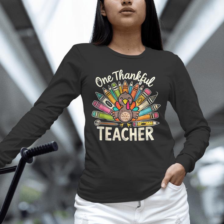 One Thankful Teacher Cute Thanksgiving Turkey School Unisex Long Sleeve T-Shirt, novelty gifts, funny gifts One Thankful Teacher Cute Thanksgiving Turkey School Unisex Long Sleeve T-Shirt, novelty gifts, funny gifts