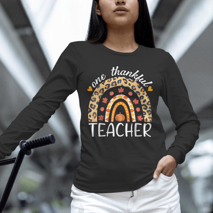 One Thankful Teacher Thanksgiving Rainbow Leopard Fall Unisex Long Sleeve T-Shirt, novelty gifts, funny gifts One Thankful Teacher Thanksgiving Rainbow Leopard Fall Unisex Long Sleeve T-Shirt, novelty gifts, funny gifts