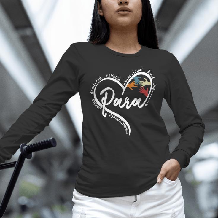 Para Heart Paraprofessional Teacher Paraeducator Unisex Long Sleeve T-Shirt, novelty gifts, funny gifts
