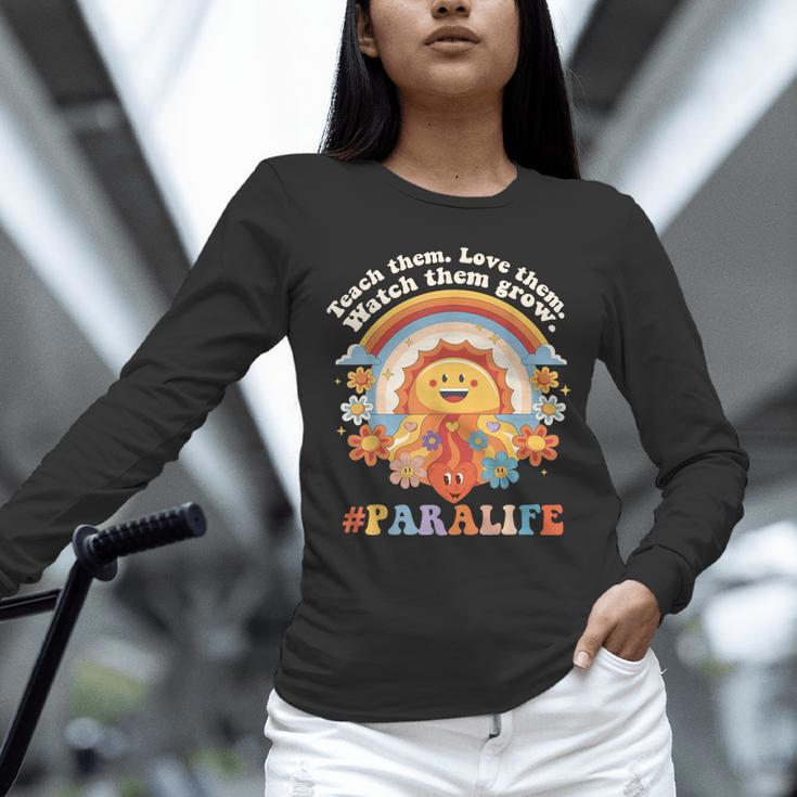 Paraprofessional Para Life Sun Flower Teacher Back To School Unisex Long Sleeve T-Shirt, novelty gifts, funny gifts