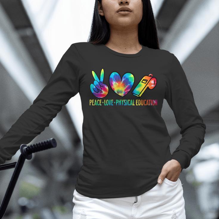 Peace Love Physical Education Tie Dye Sports PE Teacher Unisex Long Sleeve T-Shirt, novelty gifts, funny gifts Peace Love Physical Education Tie Dye Sports PE Teacher Unisex Long Sleeve T-Shirt, novelty gifts, funny gifts
