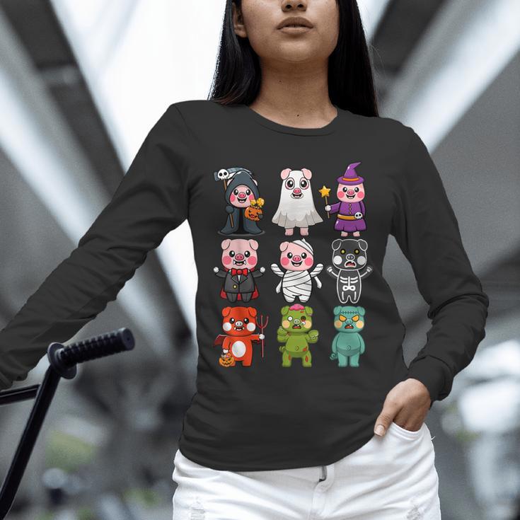 Pig Spooky Ghost Witch Boo-Jee Horror Pumpkin Pig Halloween Unisex Long Sleeve T-Shirt, novelty gifts, funny gifts