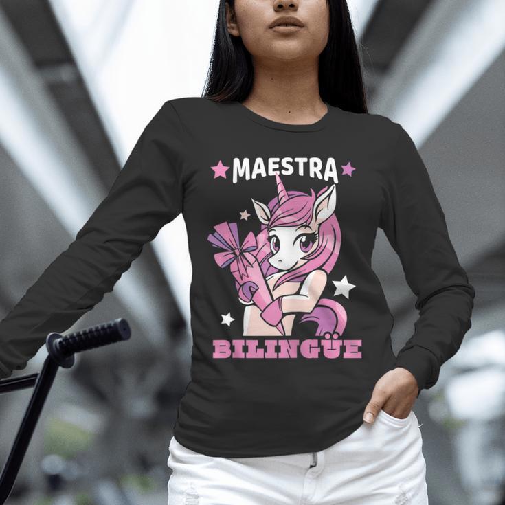 Pink Unicorn Spanish Teacher Regalos Para Bilingue Teacher Unisex Long Sleeve T-Shirt, novelty gifts, funny gifts Pink Unicorn Spanish Teacher Regalos Para Bilingue Teacher Unisex Long Sleeve T-Shirt, novelty gifts, funny gifts