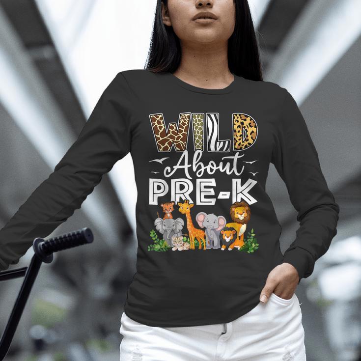 Pre-k Teacher Kids Back To School Wild About Pre-k Unisex Long Sleeve T-Shirt, novelty gifts, funny gifts