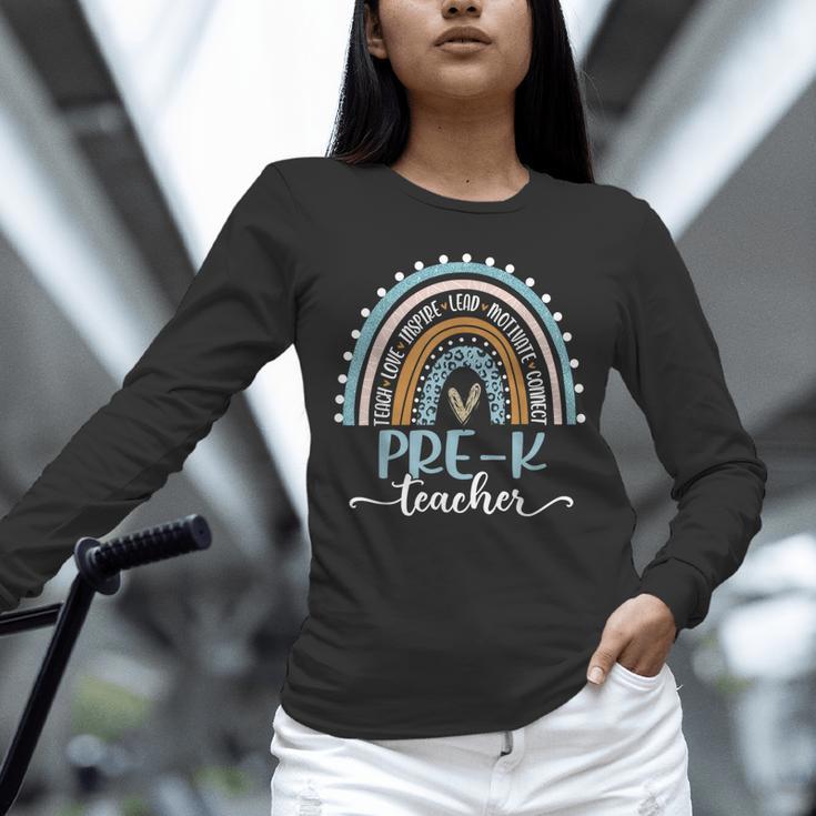 Pre-K Teacher Leopard Boho Rainbow Back To School Unisex Long Sleeve T-Shirt, novelty gifts, funny gifts Pre-K Teacher Leopard Boho Rainbow Back To School Unisex Long Sleeve T-Shirt, novelty gifts, funny gifts