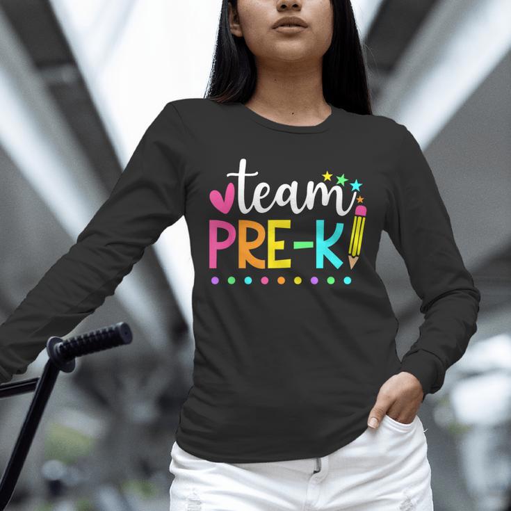 Pre-k Team Pencil Teacher Student Back To School Girls Unisex Long Sleeve T-Shirt, novelty gifts, funny gifts