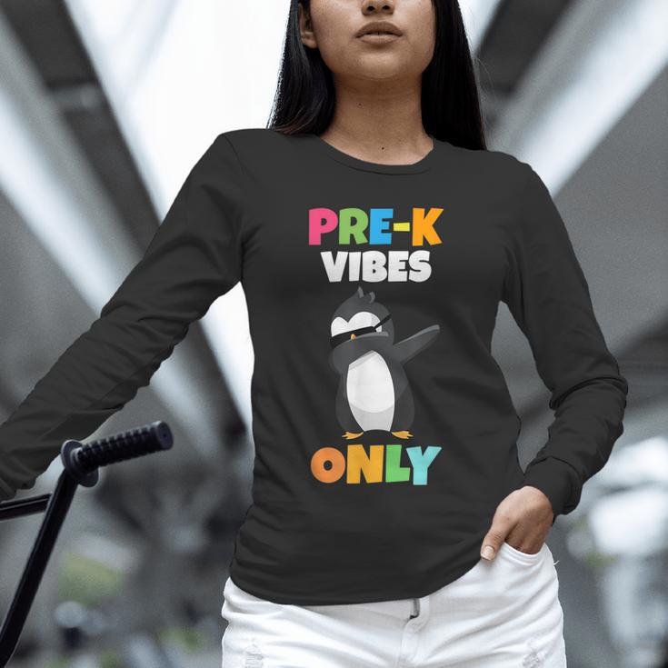 Pre-K Vibes Only Penguin Teachers Kids Back To School Unisex Long Sleeve T-Shirt, novelty gifts, funny gifts