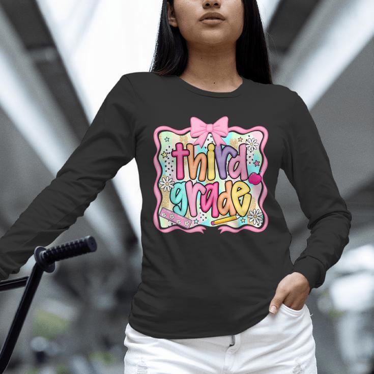 Preppy Third Grade Back To School Teacher Girl Kid Unisex Long Sleeve T-Shirt, novelty gifts, funny gifts