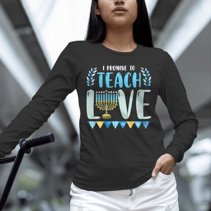 I Promise To Teach Love Hanukkah Chanukah Jewish Teacher Unisex Long Sleeve T-Shirt, novelty gifts, funny gifts I Promise To Teach Love Hanukkah Chanukah Jewish Teacher Unisex Long Sleeve T-Shirt, novelty gifts, funny gifts