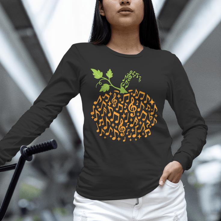 Pumpkin Music Notes Fall Teacher Autumn Halloween Unisex Long Sleeve T-Shirt, novelty gifts, funny gifts