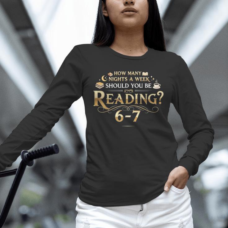 Reading 6–7 Teacher Librarian English Book Lover Quote Unisex Long Sleeve T-Shirt, novelty gifts, funny gifts