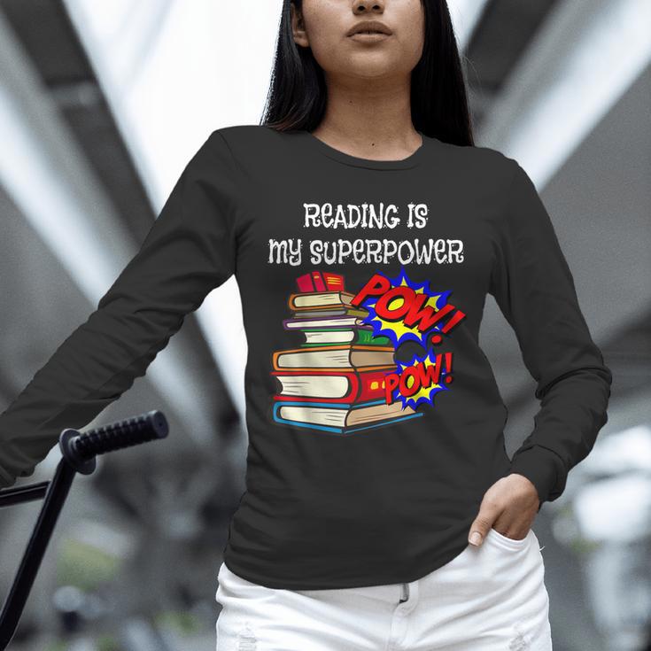 Reading Is My Super Power Superhero Best English Teacher Unisex Long Sleeve T-Shirt, novelty gifts, funny gifts