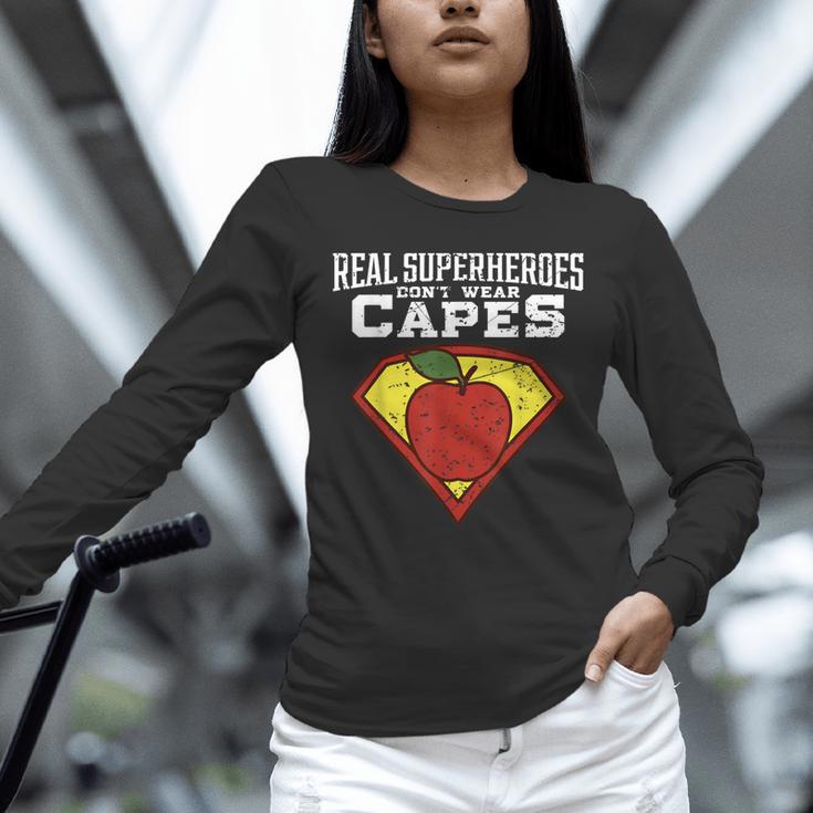 Real Superheroes Don't Wear Capes Teacher Shirt Teaching Te Unisex Long Sleeve T-Shirt, novelty gifts, funny gifts Real Superheroes Don't Wear Capes Teacher Shirt Teaching Te Unisex Long Sleeve T-Shirt, novelty gifts, funny gifts
