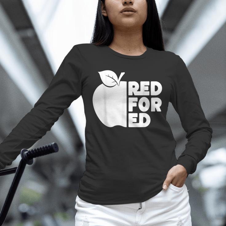 Red For Ed Teacher Support Public Education For Men Women Kids Unisex Long Sleeve T-Shirt, novelty gifts, funny gifts
